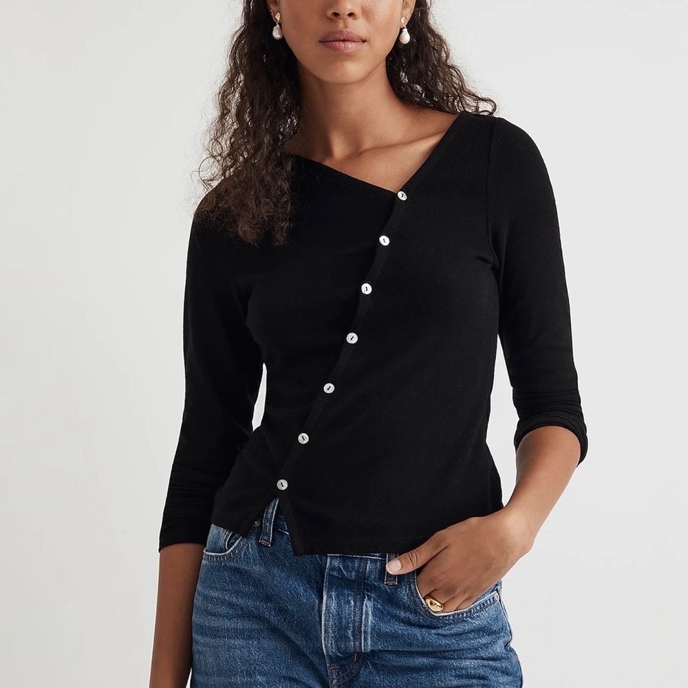 Madewell Asymmetrical Button-Front Cardigan XXS - Picture 3 of 8